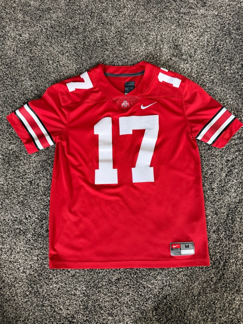 MENS NIKE OHIO STATE OSU BUCKEYES SCARLET RED #17 LIMITED FOOTBALL JERSEY MEDIUM